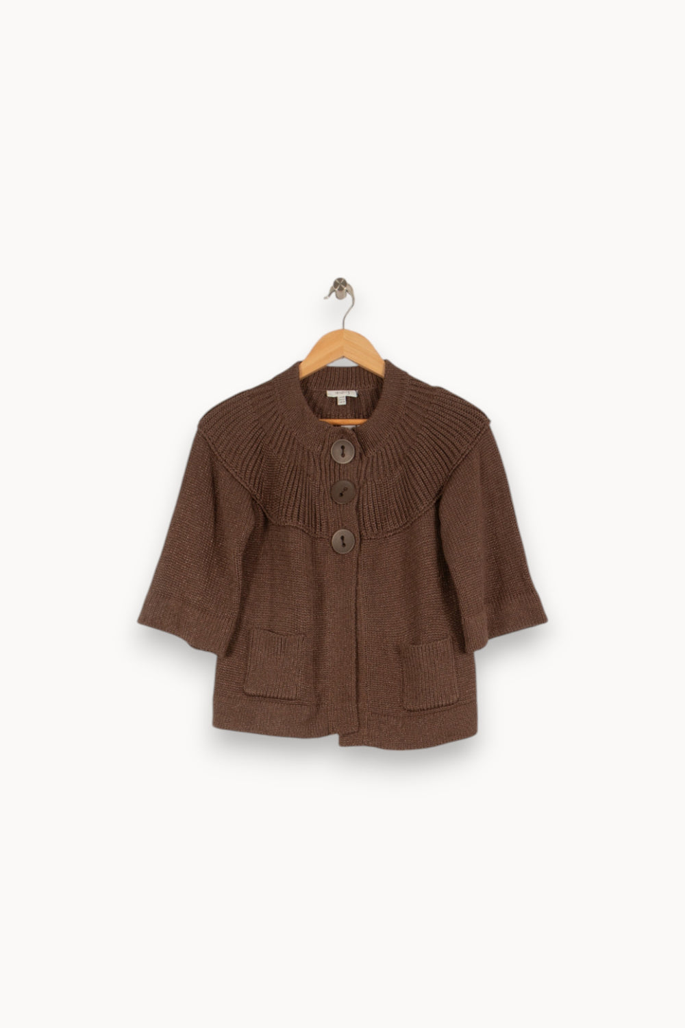 Cardigan en maille marron - Taille S/36 de la marque Maison 123 | PARAD42015 - Vendu par Paradigme - Image 1