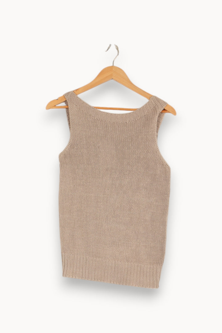 Top en maille gris - Taille M/38 de la marque Vanessa Bruno | PARAD42023 - Vendu par Paradigme - Image 3