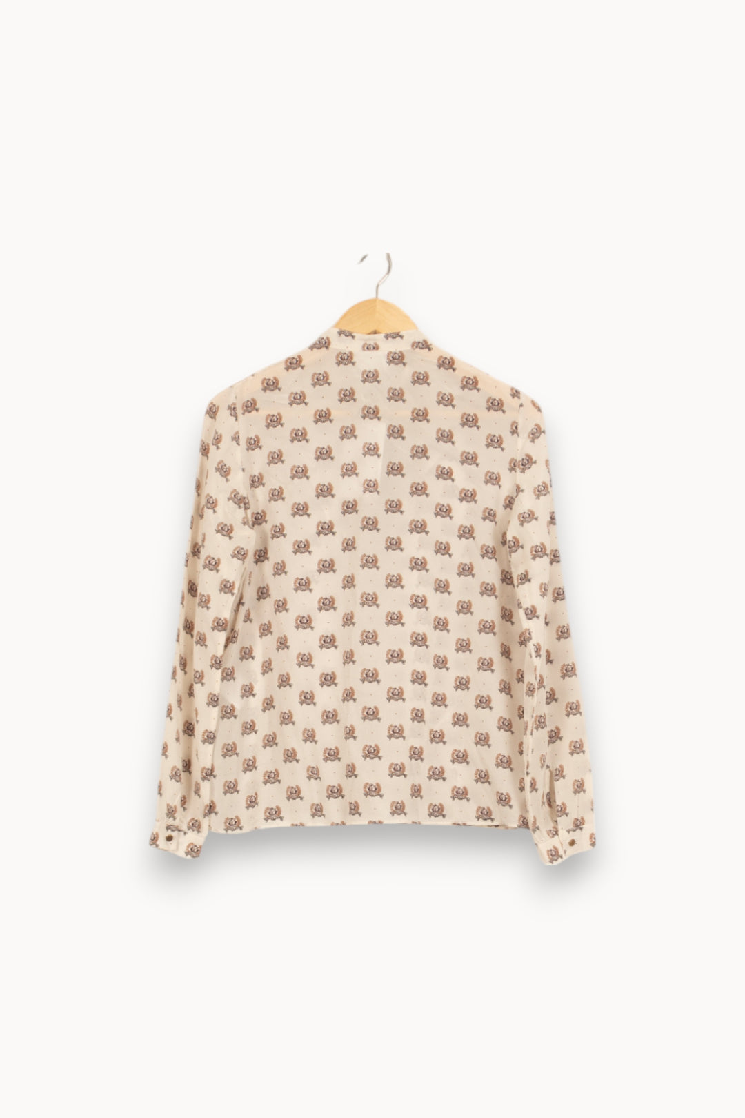 Blouse Écrue et Marron - Taille L/40 de la marque Sézane | PARAD42054 - Vendu par Paradigme - Image 4