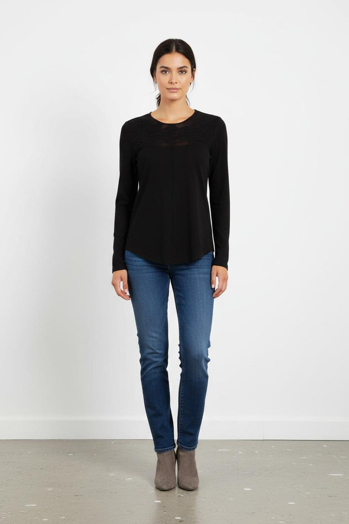 Tee-shirt Manches Longues Noir - Taille XS/34