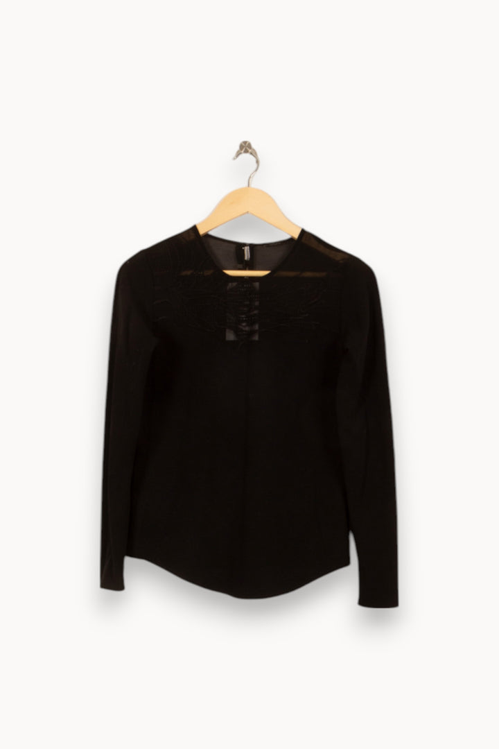 Tee-shirt Manches Longues Noir - Taille XS/34 de la marque IKKS | PARAD42104 - Vendu par Paradigme - Image 2