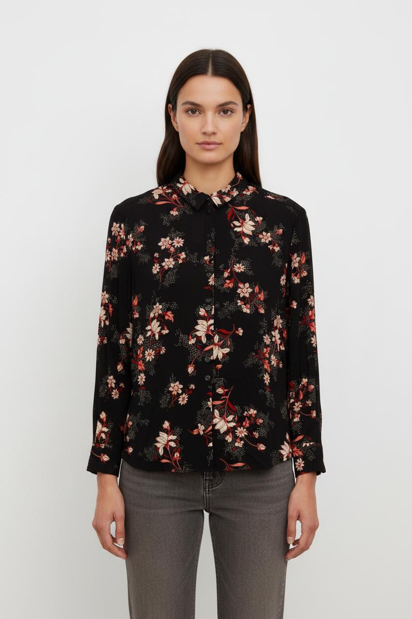 Blouse Noire et Rouge - Taille S/36