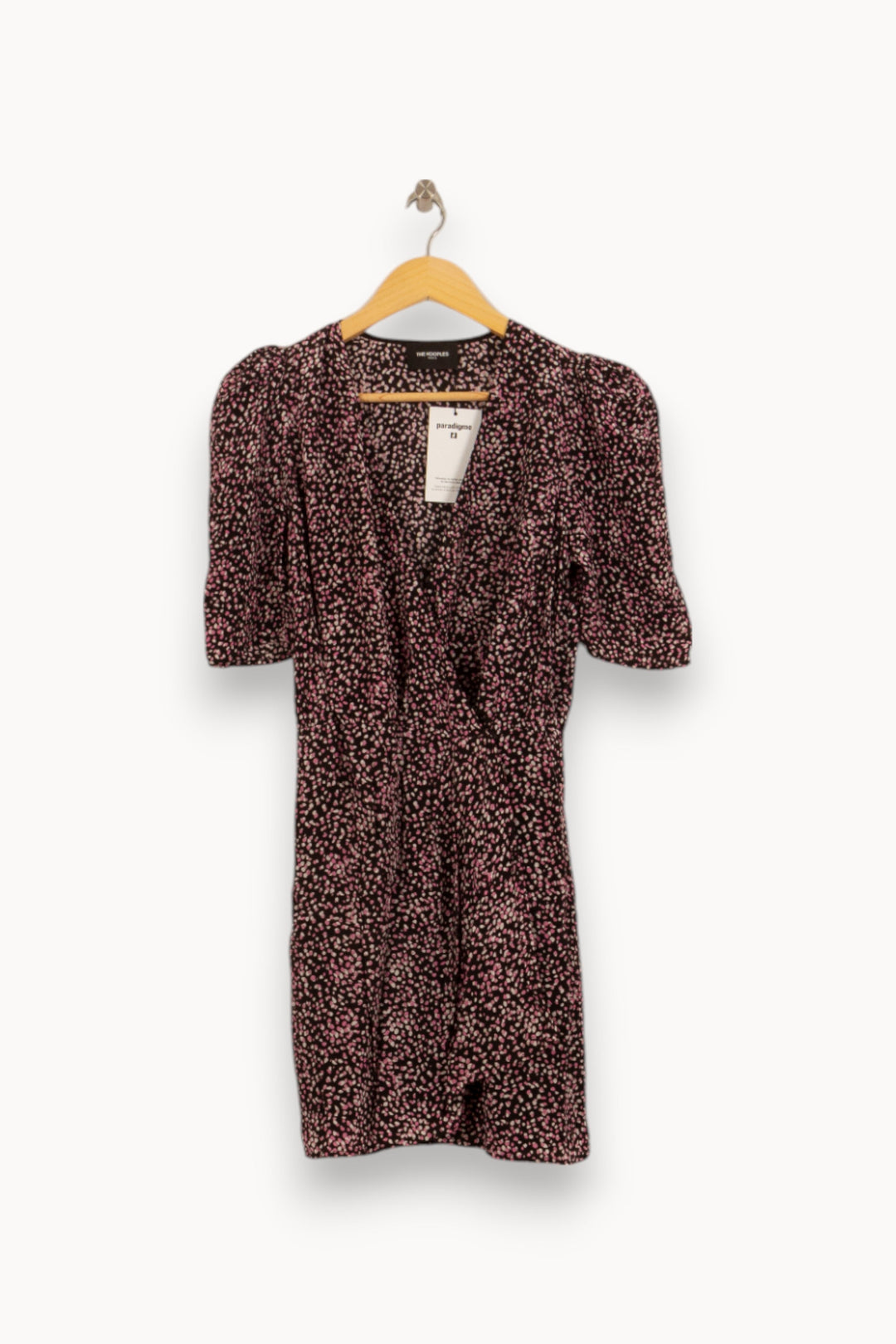 Blouse Noire et Rose - Taille S/36