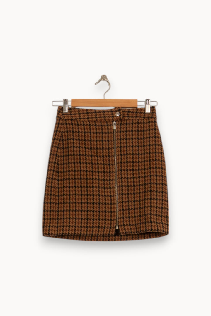 Jupe Courte Marron et Noir - Taille XS/34 de la marque Caroll | PARAD42131 - Vendu par Paradigme - Image 4