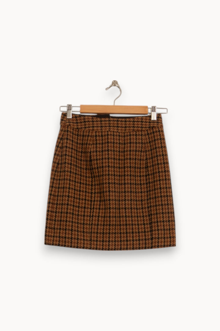 Jupe Courte Marron et Noir - Taille XS/34 de la marque Caroll | PARAD42131 - Vendu par Paradigme - Image 2