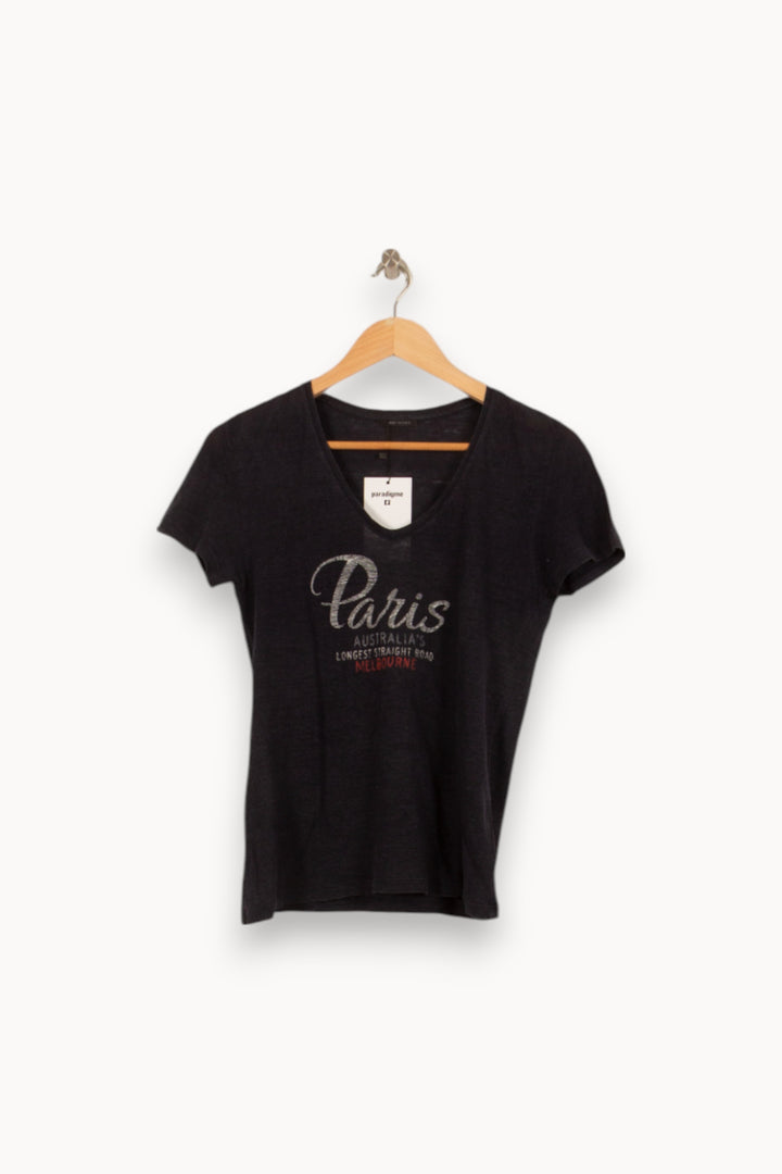 Tee-shirt Noir - Taille M/38 de la marque IKKS | PARAD42142 - Vendu par Paradigme - Image 2