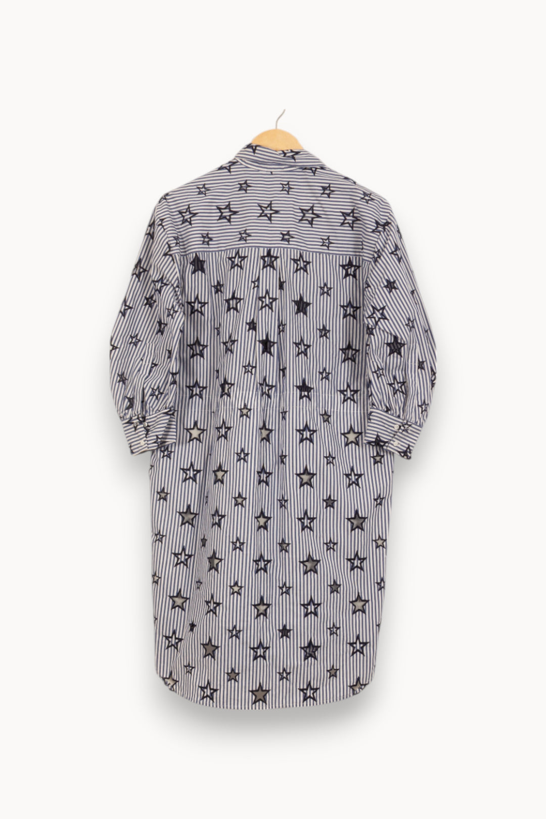 Robe Chemise Bleu et Blanc - Taille L/40 de la marque Sandro | PARAD42162 - Vendu par Paradigme - Image 4