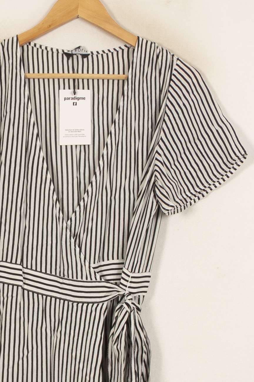 Robe Midi Rayée Noire et Blanche - Taille XL/42 de la marque Caroll | PARAD42170 - Vendu par Paradigme - Image 3