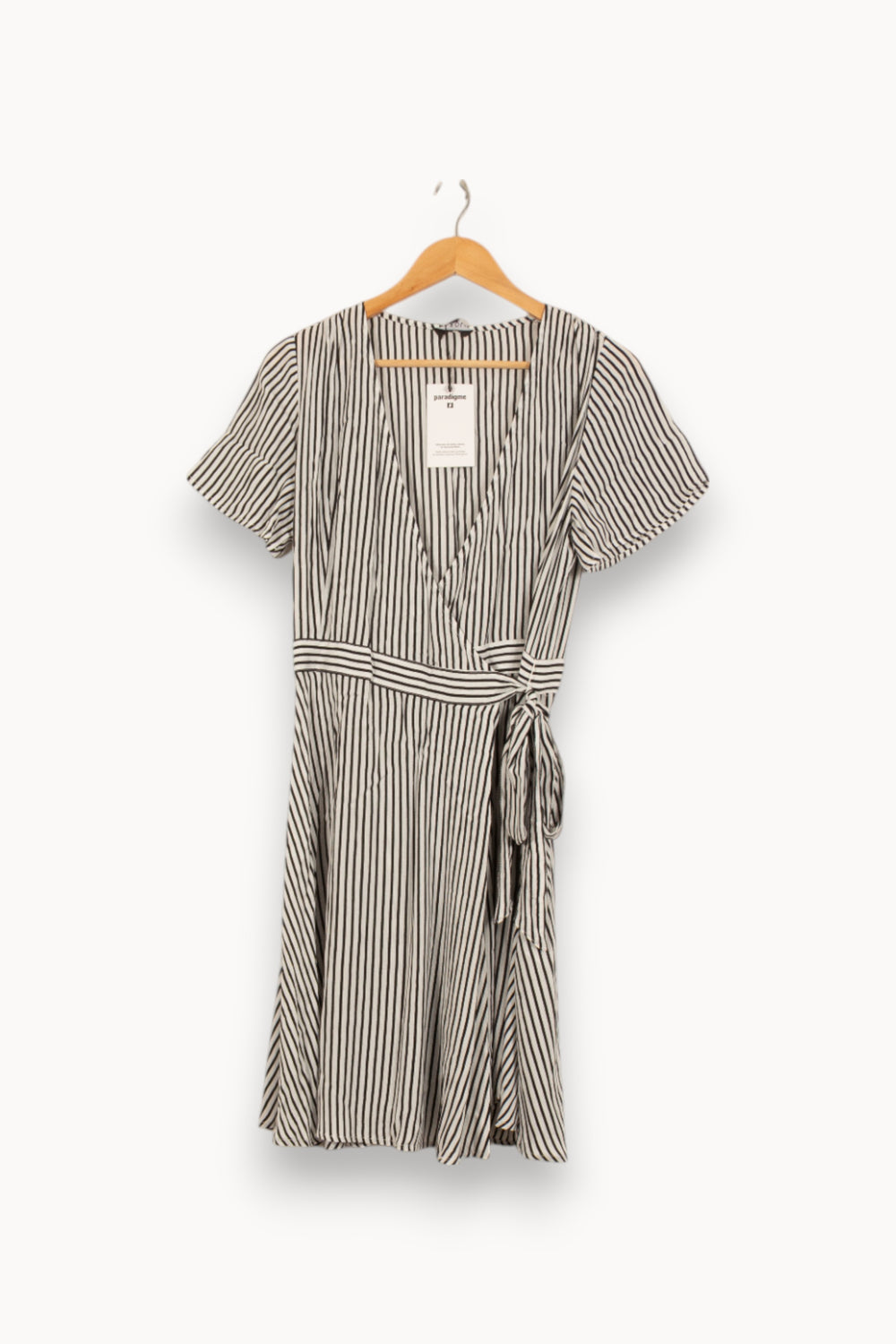 Robe Midi Rayée Noire et Blanche - Taille XL/42 de la marque Caroll | PARAD42170 - Vendu par Paradigme - Image 2