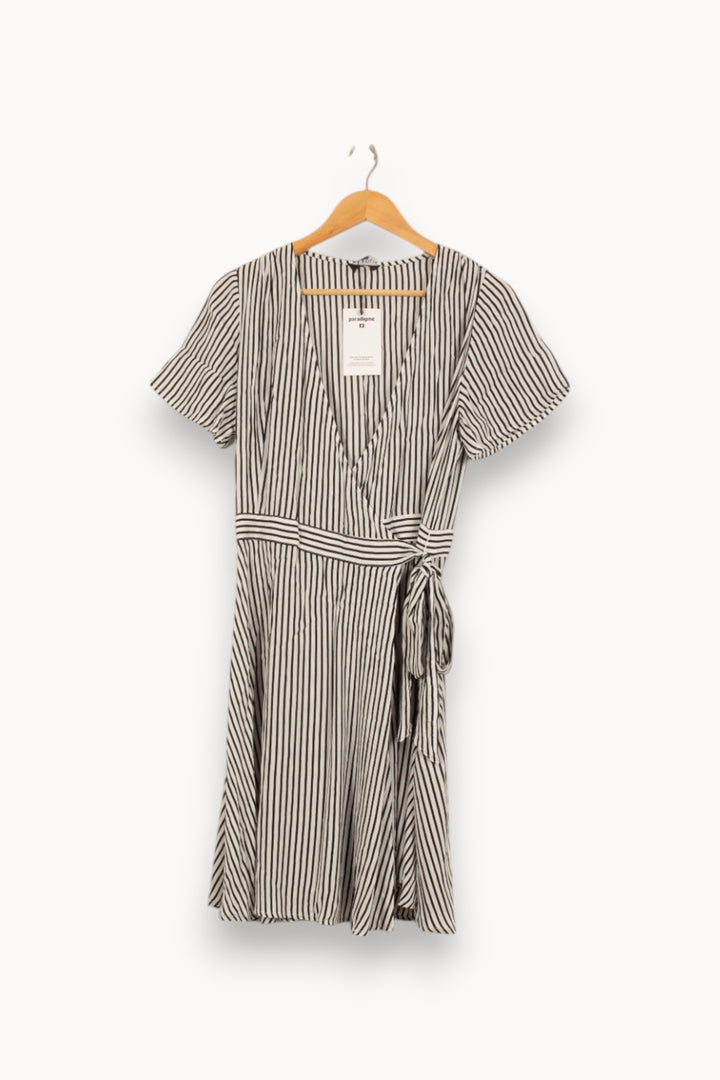 Robe Midi Rayée Noire et Blanche - Taille XL/42 de la marque Caroll | PARAD42170 - Vendu par Paradigme - Image 2