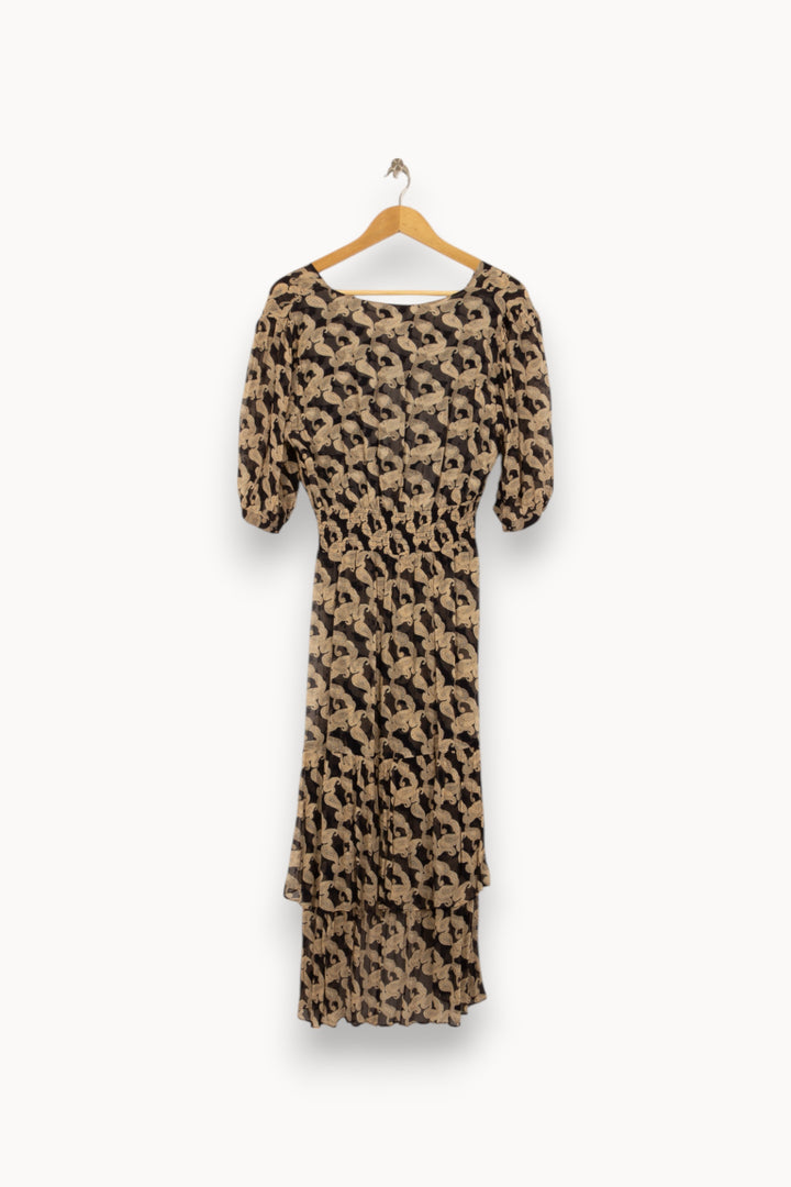 Robe Longue Beige et Noire - Taille L/40 de la marque The Kooples | PARAD42176 - Vendu par Paradigme - Image 4