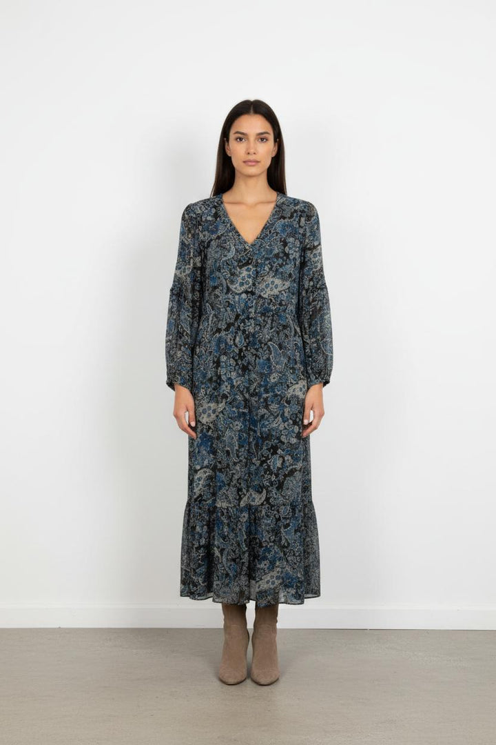 Robe Longue Bleu et Noir - Taille L/40