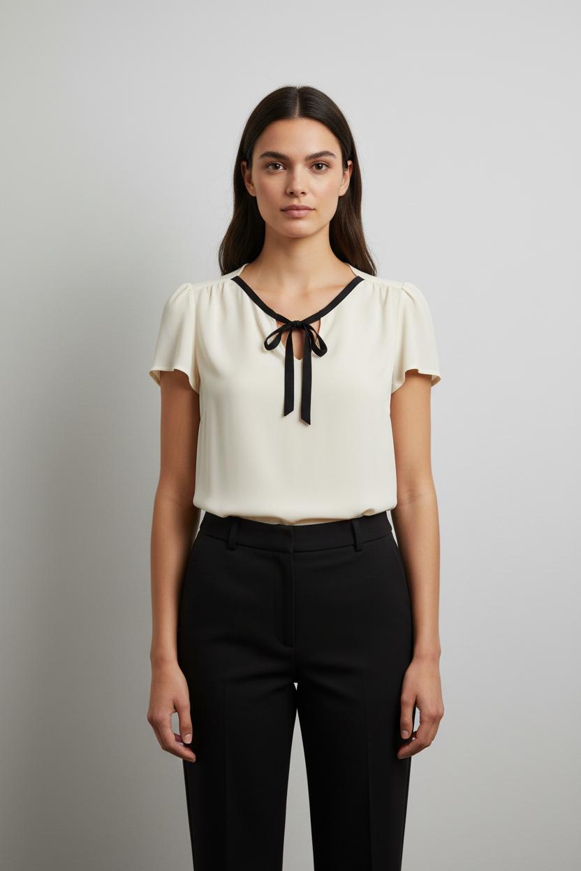 Blouse Blanc et Noir - Taille S/36