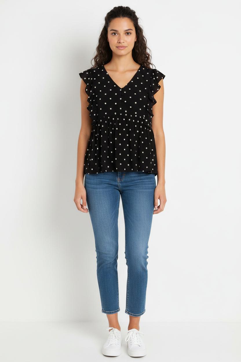 Blouse Noire et Blanche - Taille M/38