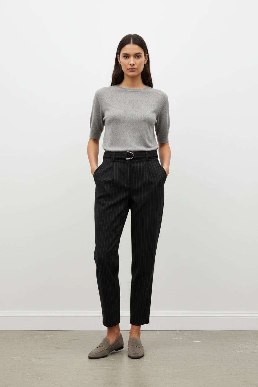 Pantalon Noir à Rayures Blanches - Taille S/36