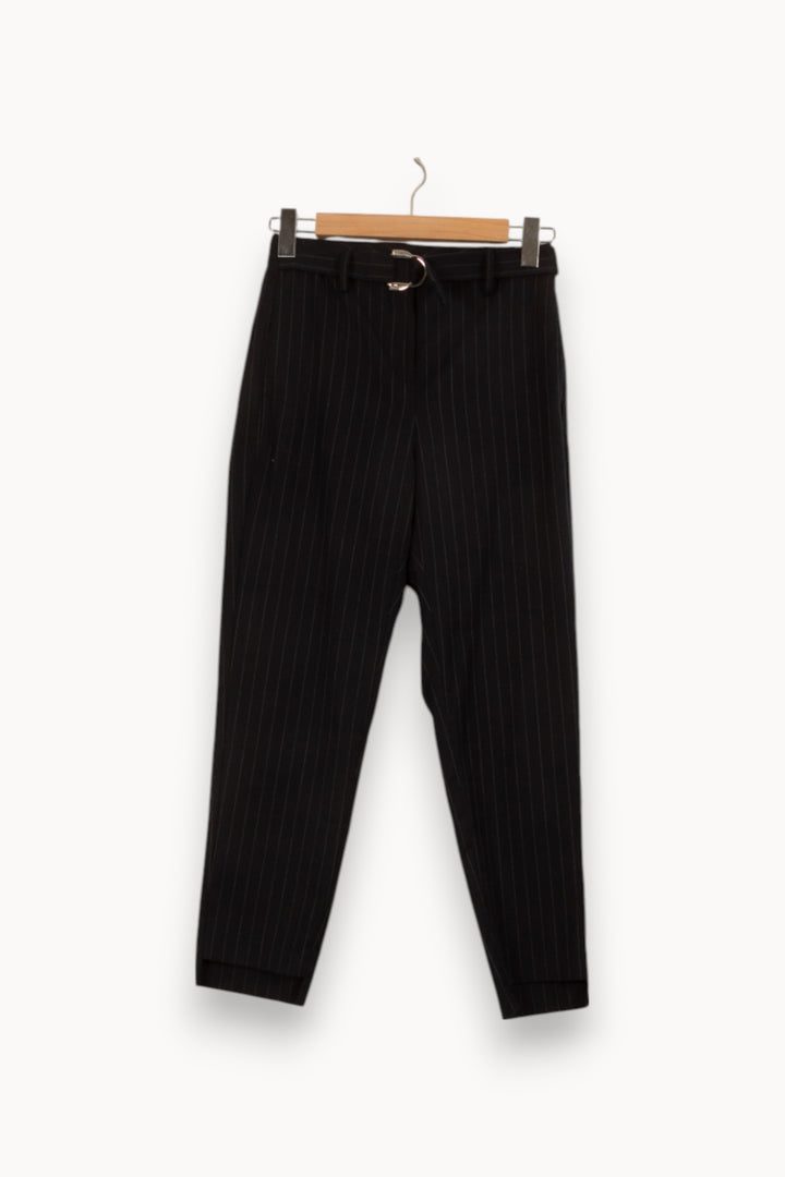 Pantalon Noir à Rayures Blanches - Taille S/36 de la marque Maje | PARAD42201 - Vendu par Paradigme - Image 2