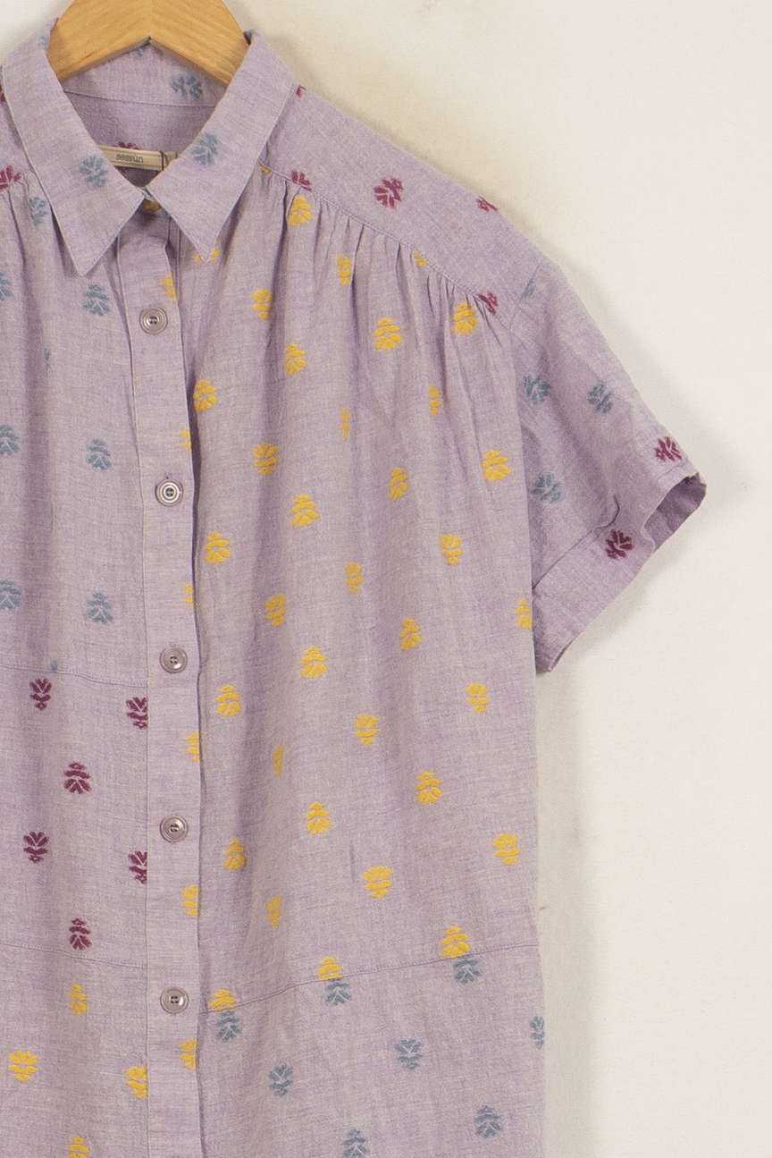 Chemise Courte Violette et Jaune - Taille S/36 de la marque Sessùn | PARAD42211 - Vendu par Paradigme - Image 3