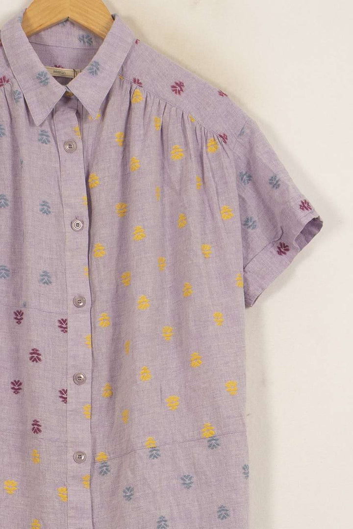Chemise Courte Violette et Jaune - Taille S/36 de la marque Sessùn | PARAD42211 - Vendu par Paradigme - Image 3