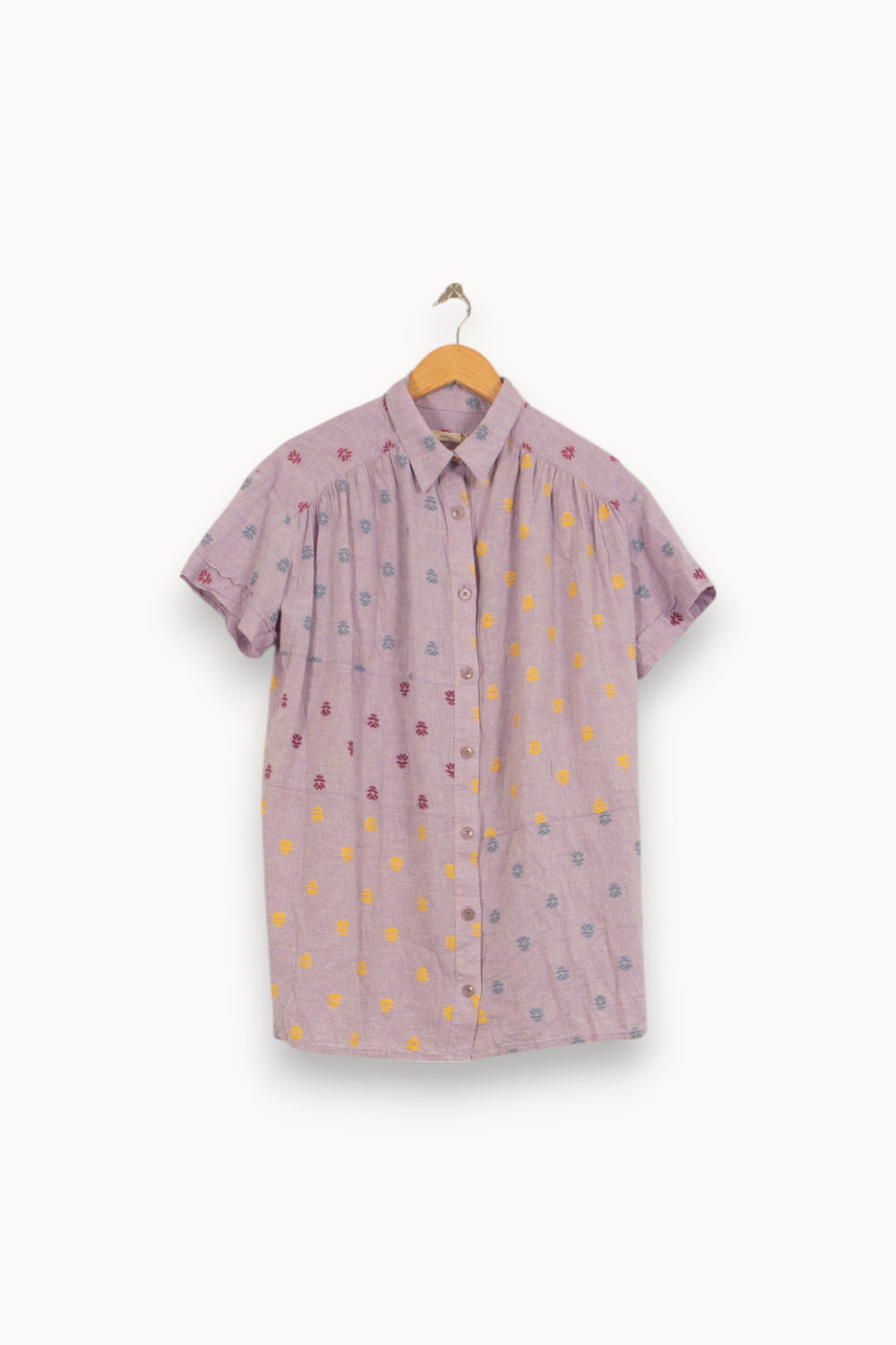 Chemise Courte Violette et Jaune - Taille S/36 de la marque Sessùn | PARAD42211 - Vendu par Paradigme - Image 2