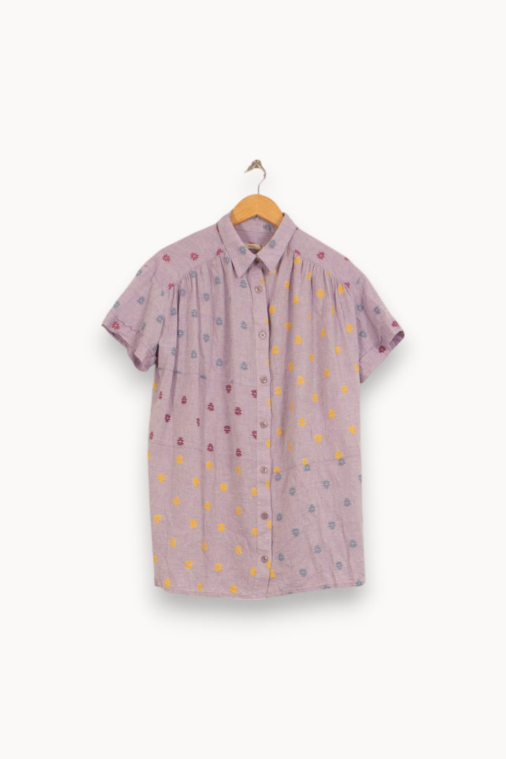 Chemise Courte Violette et Jaune - Taille S/36 de la marque Sessùn | PARAD42211 - Vendu par Paradigme - Image 2