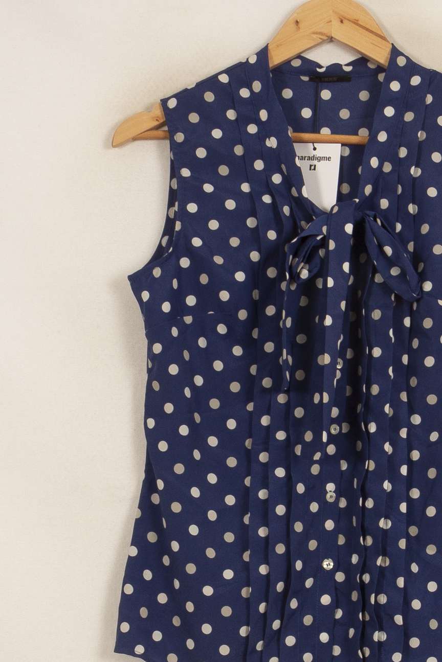 Blouse Sans Manches Bleu et Blanc - Taille M/38 de la marque IKKS | PARAD42215 - Vendu par Paradigme - Image 3