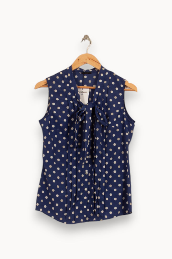 Blouse Sans Manches Bleu et Blanc - Taille M/38 de la marque IKKS | PARAD42215 - Vendu par Paradigme - Image 2
