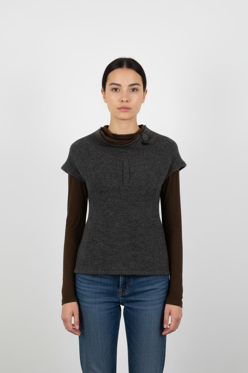 Pull bleu et marron - Taille M/38