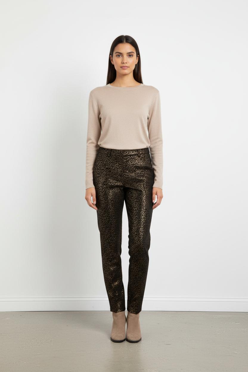 Pantalon léopard noir/doré - Taille S/36