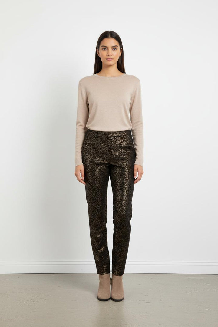 Pantalon léopard noir/doré - Taille S/36