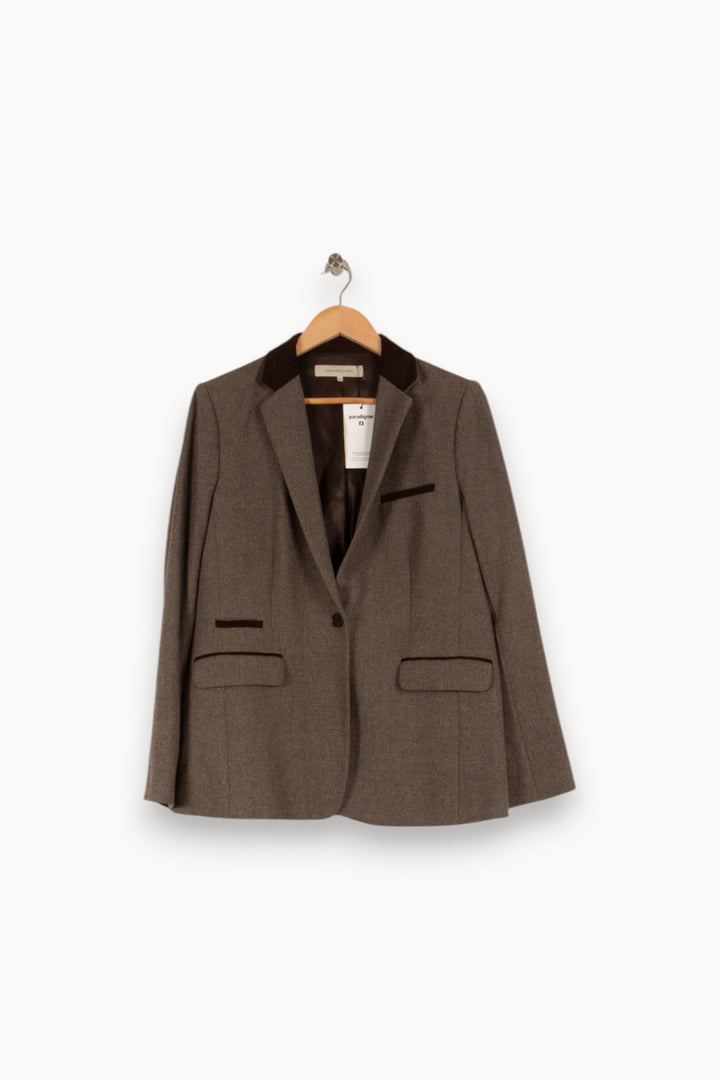 Veste grise et marron - Taille XL/42 de la marque Gerard Darel | PARAD42268 - Vendu par Paradigme - Image 1
