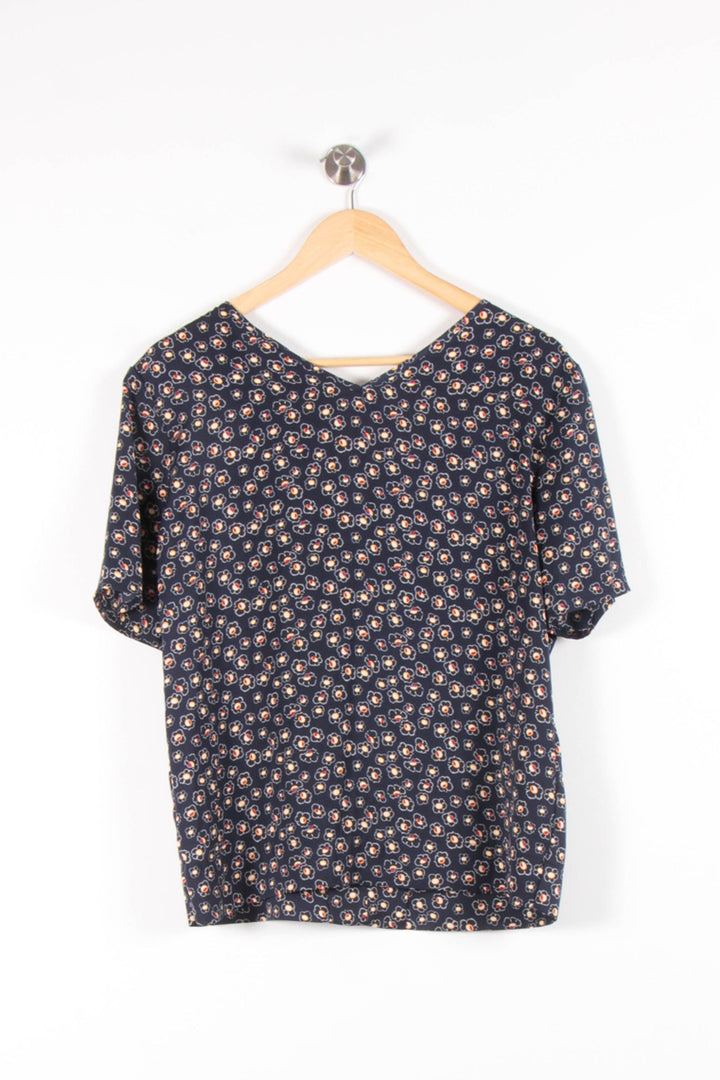 Blouse bleue à motifs - Taille S/36 de la marque Galeries Lafayette | PARAD42377 - Vendu par Paradigme - Image 4