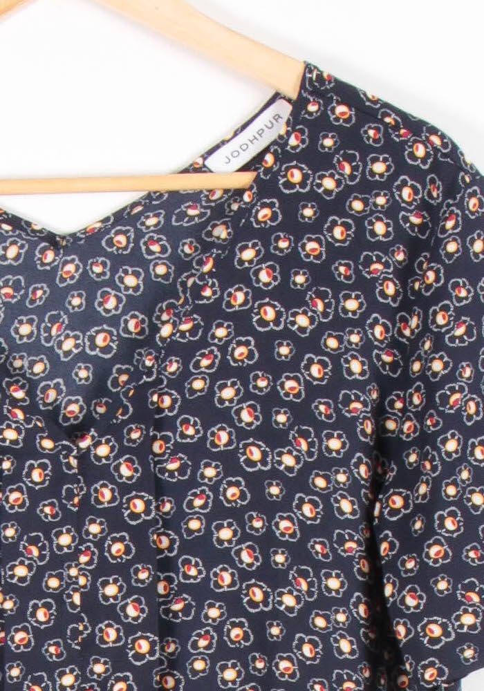 Blouse bleue à motifs - Taille S/36 de la marque Galeries Lafayette | PARAD42377 - Vendu par Paradigme - Image 3
