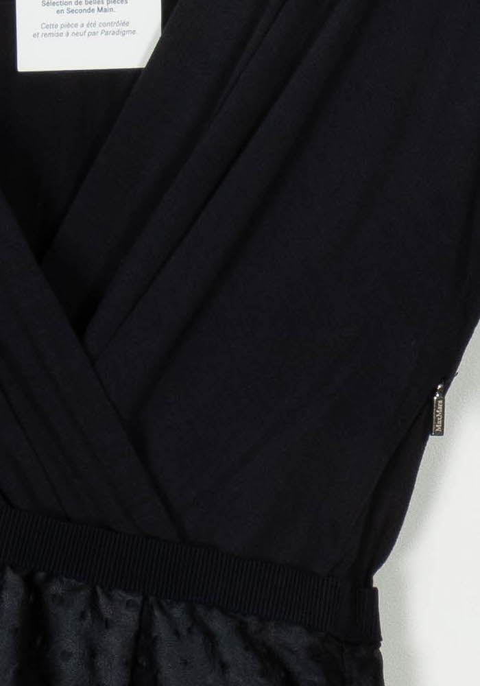 Robe bleue foncée bimatière - Taille L/40 de la marque Max Mara | PARAD42494 - Vendu par Paradigme - Image 3