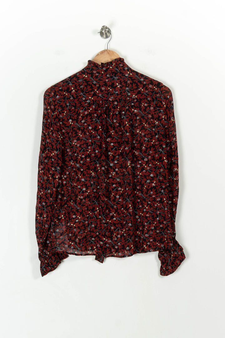 Chemise Bordeaux à motif - Taille M/38 de la marque Caroll | PARAD42656 - Vendu par Paradigme - Image 4