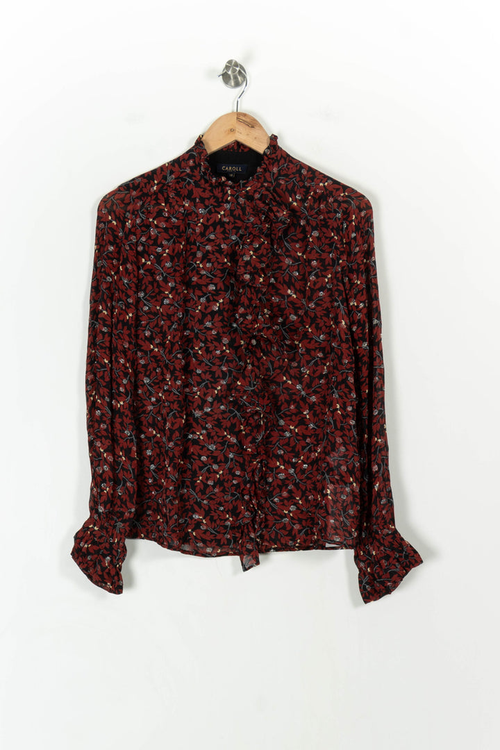 Chemise Bordeaux à motif - Taille M/38 de la marque Caroll | PARAD42656 - Vendu par Paradigme - Image 2