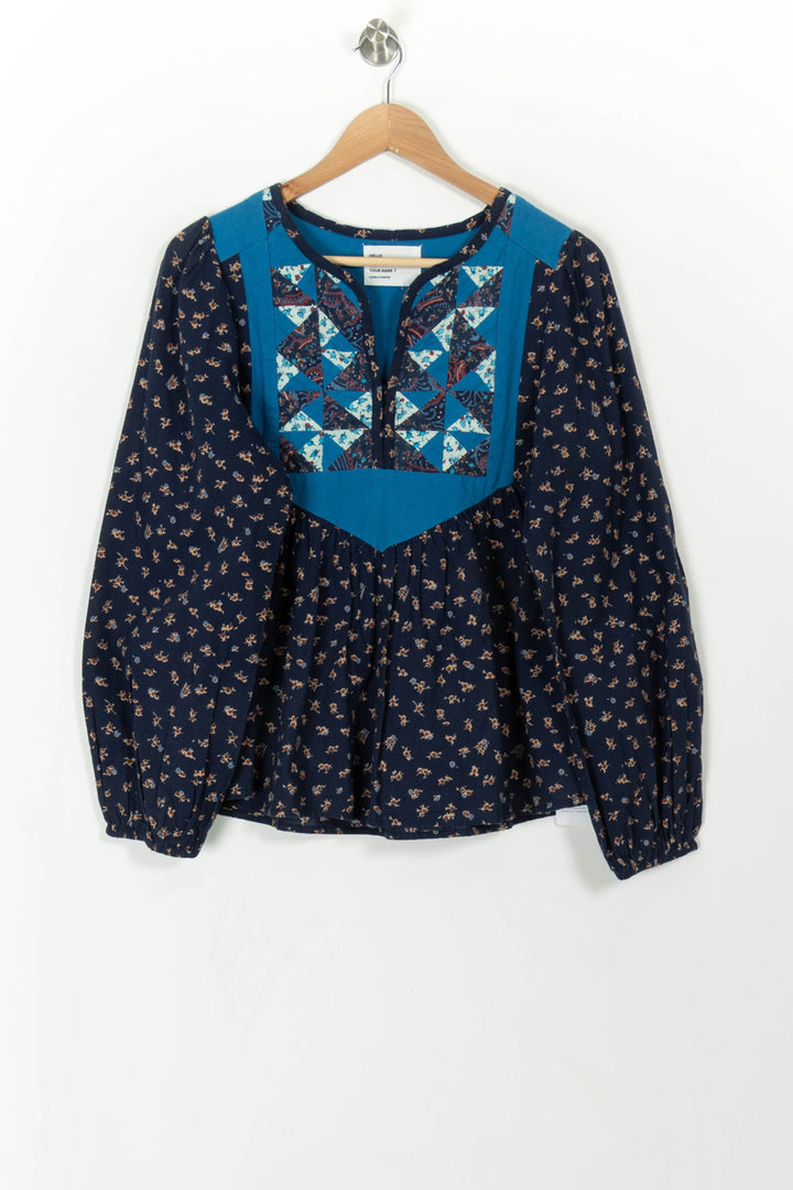 Blouse bleue à motifs - Taille S/36 de la marque Léon & Harper | PARAD42664 - Vendu par Paradigme - Image 2