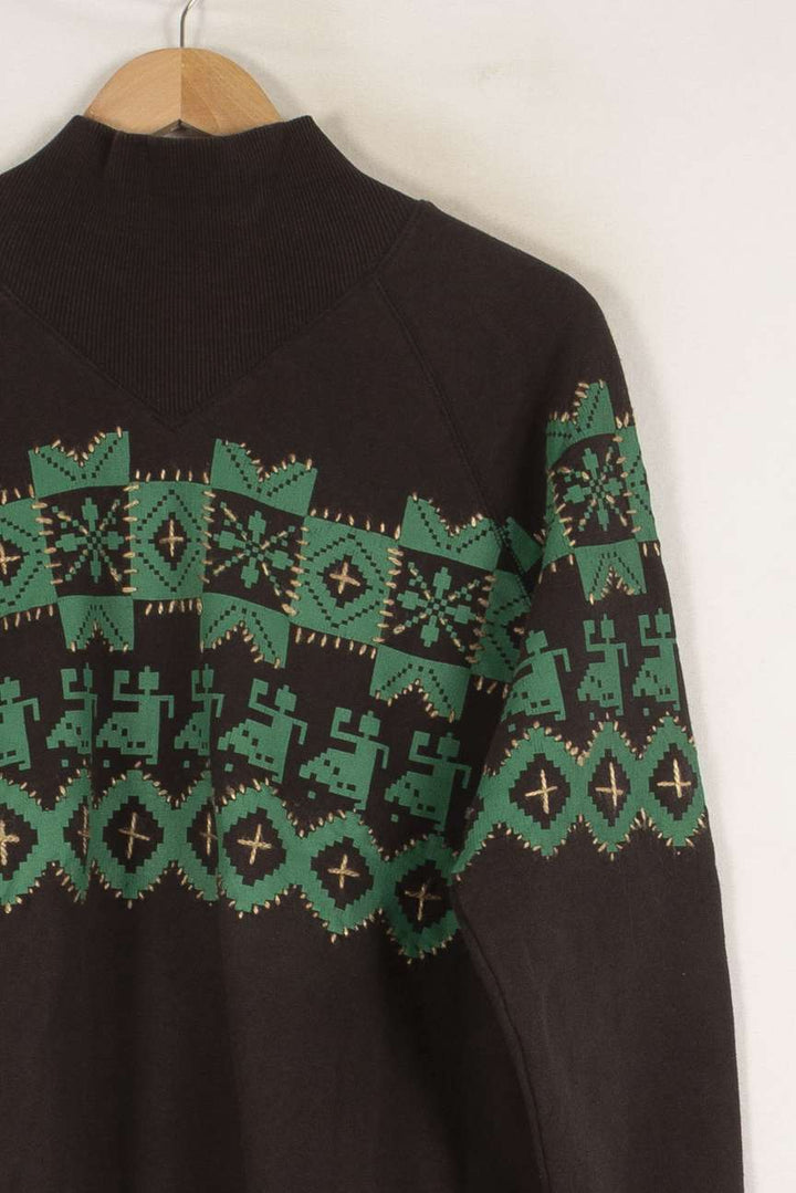 Pull noir à motif - Taille S/36 de la marque Léon & Harper | PARAD42711 - Vendu par Paradigme - Image 2