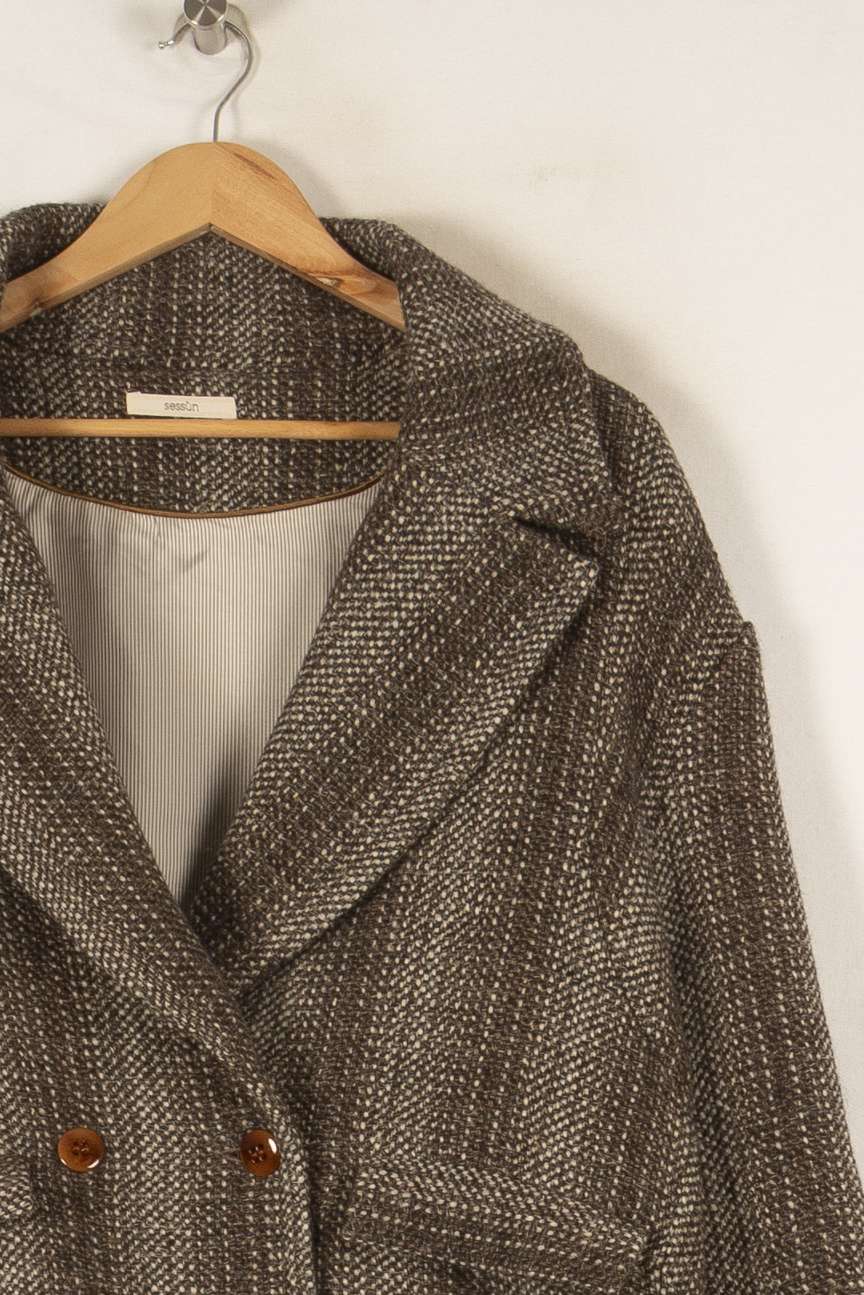Manteau/Veste marron/gris - Taille XS/34 de la marque Sessùn | PARAD42780 - Vendu par Paradigme - Image 2