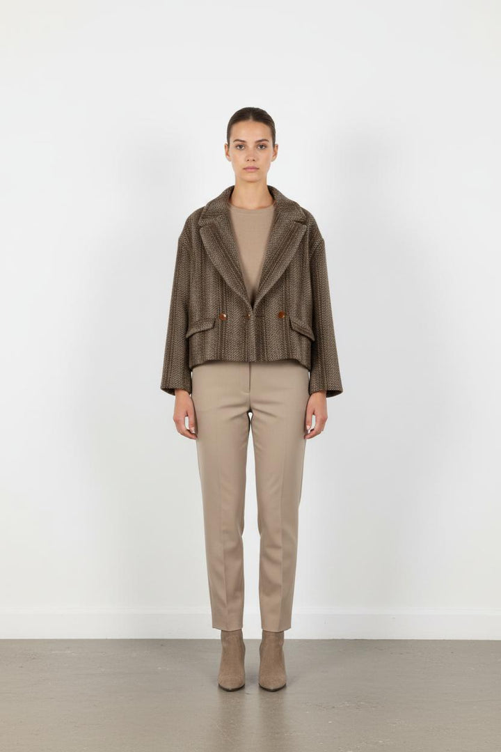 Manteau marron/gris - Taille XS/34