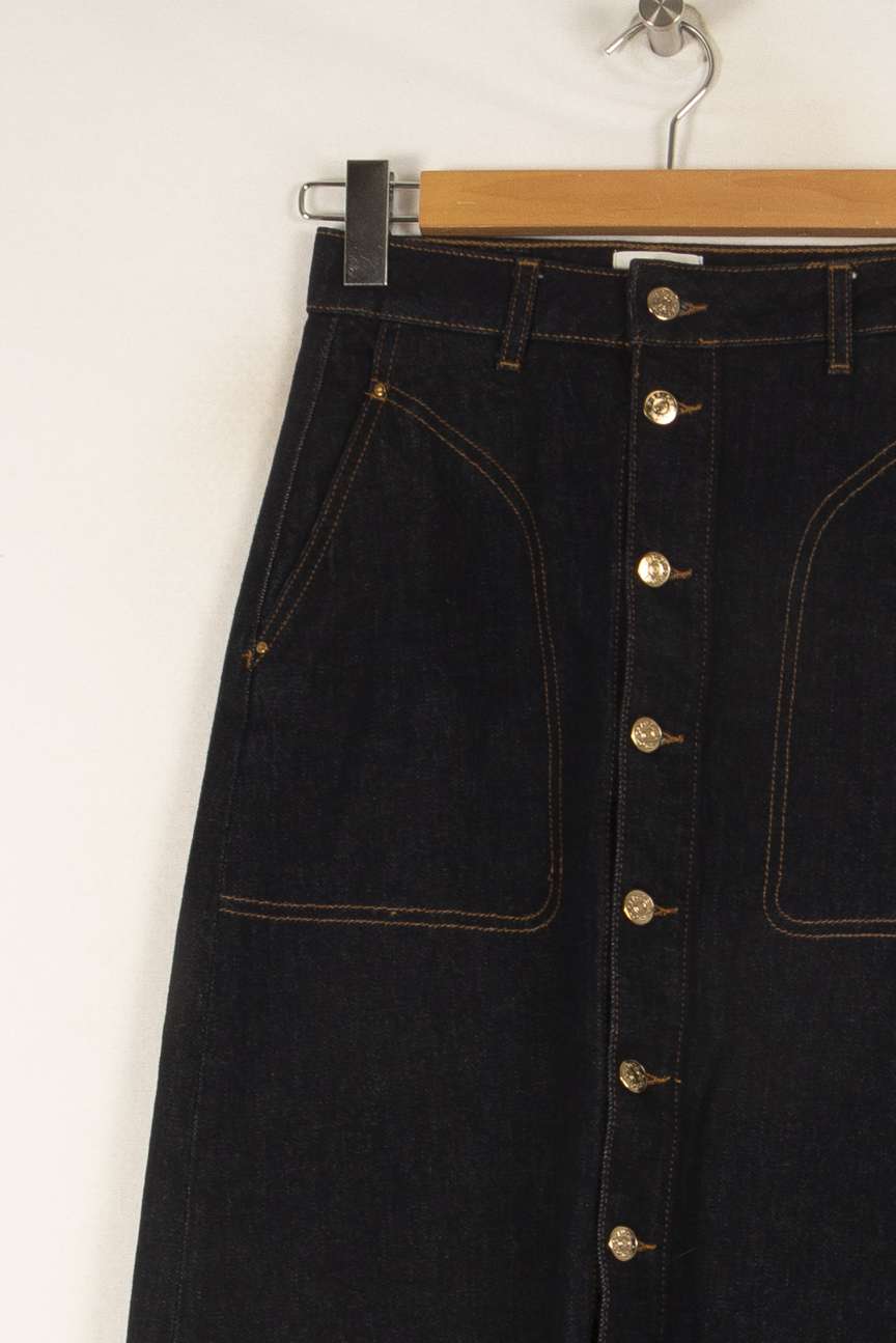 Jupe longue bleue foncée - Taille S/36 de la marque Claudie Pierlot | PARAD42781 - Vendu par Paradigme - Image 2
