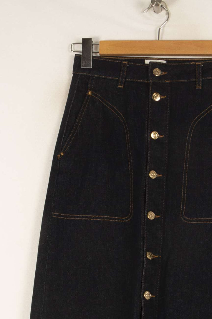 Jupe longue bleue foncée - Taille S/36 de la marque Claudie Pierlot | PARAD42781 - Vendu par Paradigme - Image 2
