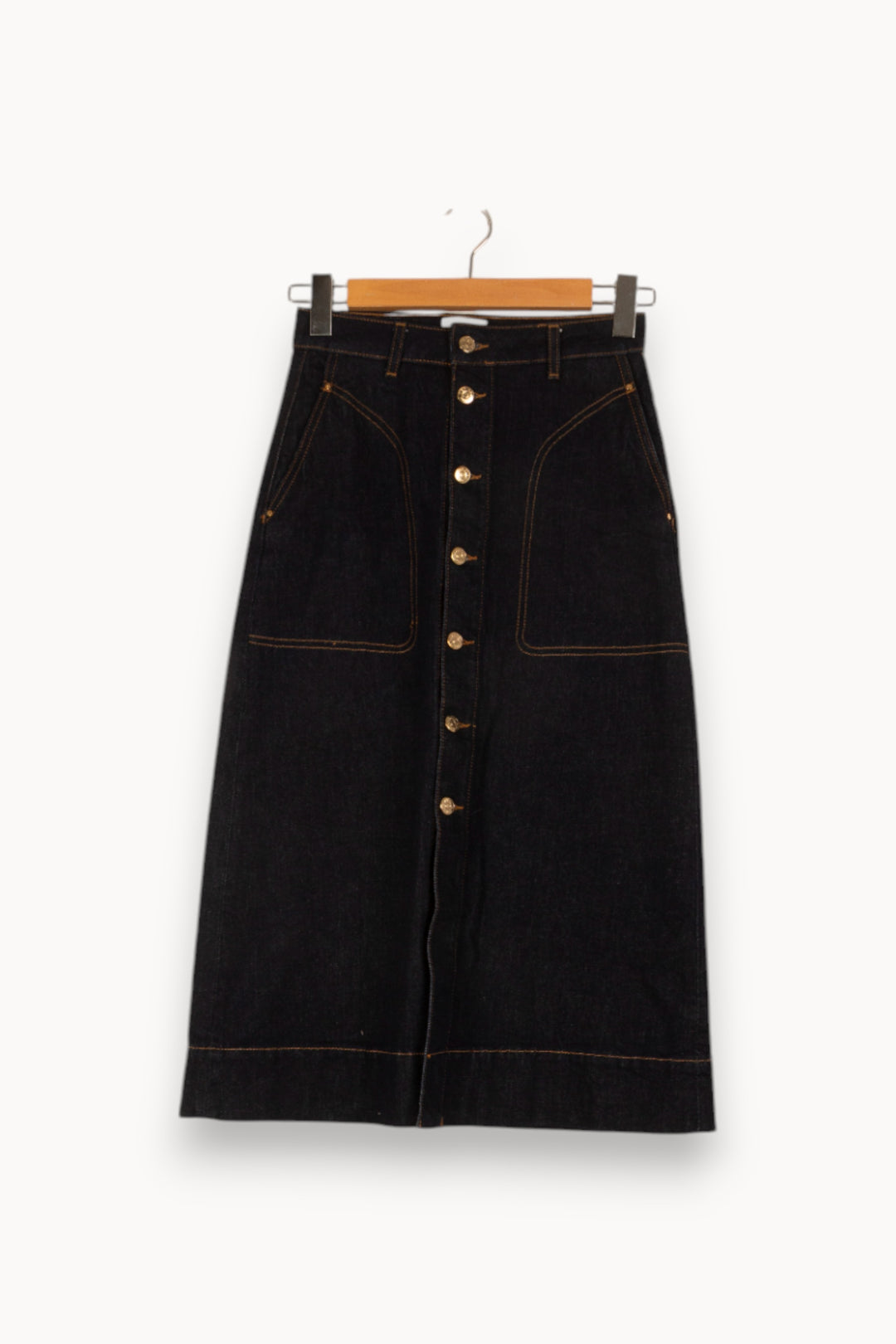 Jupe longue bleue foncée - Taille S/36 de la marque Claudie Pierlot | PARAD42781 - Vendu par Paradigme - Image 1