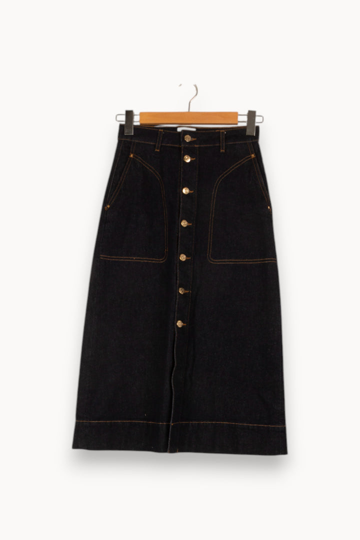 Jupe longue bleue foncée - Taille S/36 de la marque Claudie Pierlot | PARAD42781 - Vendu par Paradigme - Image 1