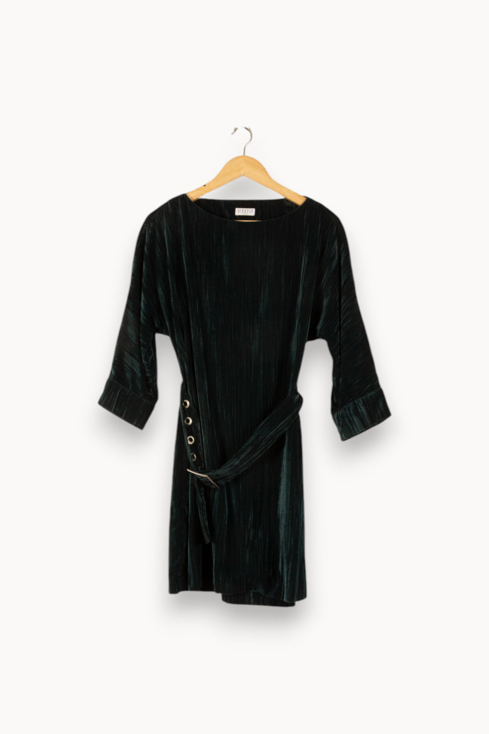 Robe en velours vert foncé - Taille M/38 de la marque Claudie Pierlot | PARAD42782 - Vendu par Paradigme - Image 1
