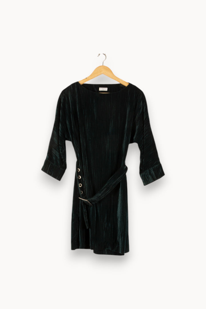 Robe en velours vert foncé - Taille M/38 de la marque Claudie Pierlot | PARAD42782 - Vendu par Paradigme - Image 1