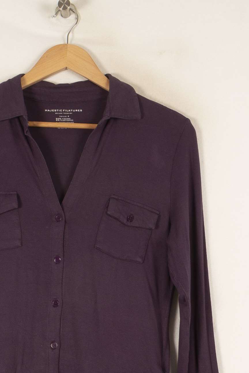 Chemise violette - Taille M/38 de la marque Majestic Filatures | PARAD42788 - Vendu par Paradigme - Image 2