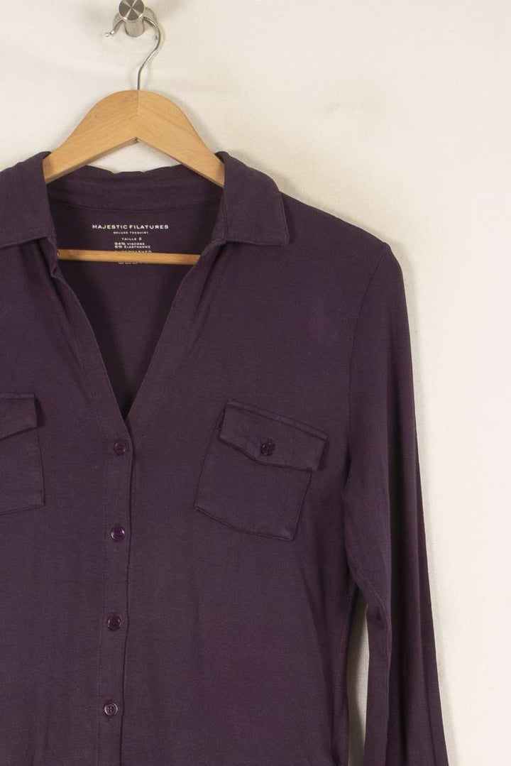 Chemise violette - Taille M/38 de la marque Majestic Filatures | PARAD42788 - Vendu par Paradigme - Image 2