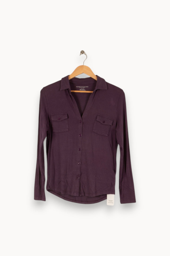Chemise violette - Taille M/38 de la marque Majestic Filatures | PARAD42788 - Vendu par Paradigme - Image 1