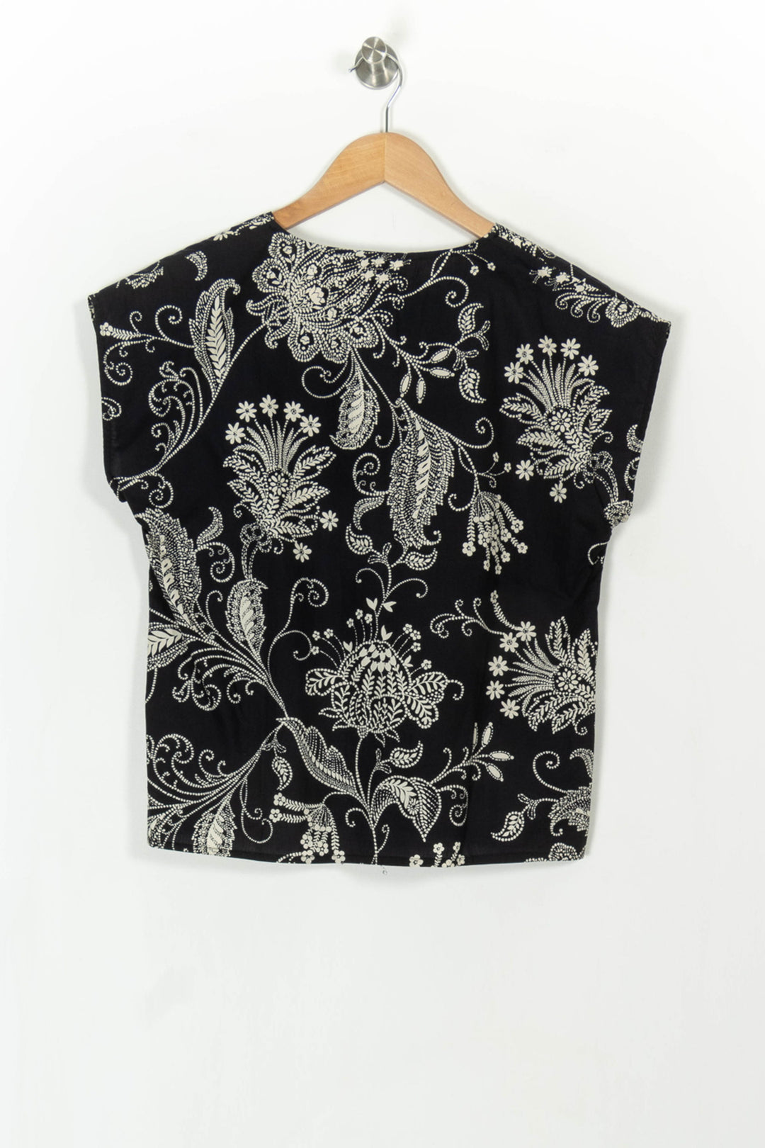 Blouse noire à motifs - Taille XS/34 de la marque La Fée Maraboutée | PARAD42828 - Vendu par Paradigme - Image 4
