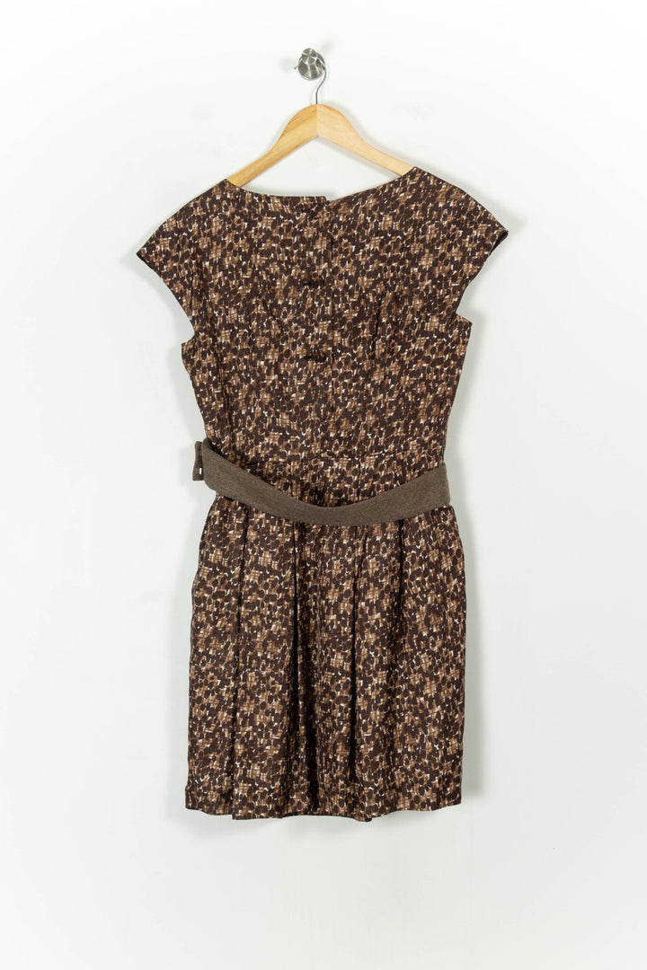 Robe marron à motifs - Taille XL/42 de la marque Tara Jarmon | PARAD42830 - Vendu par Paradigme - Image 4